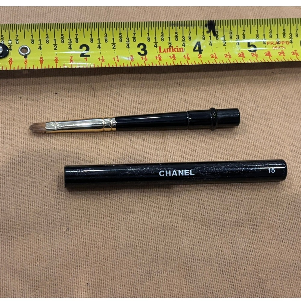 Chanel No 15 Retractable Lip Brush Black Gold Professional Makeup Tool Luxury